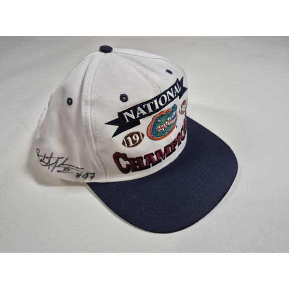 Vintage florida gators 1996 national champs hat Logo 7 Signed By #47 And #20 - Picture 1 of 6